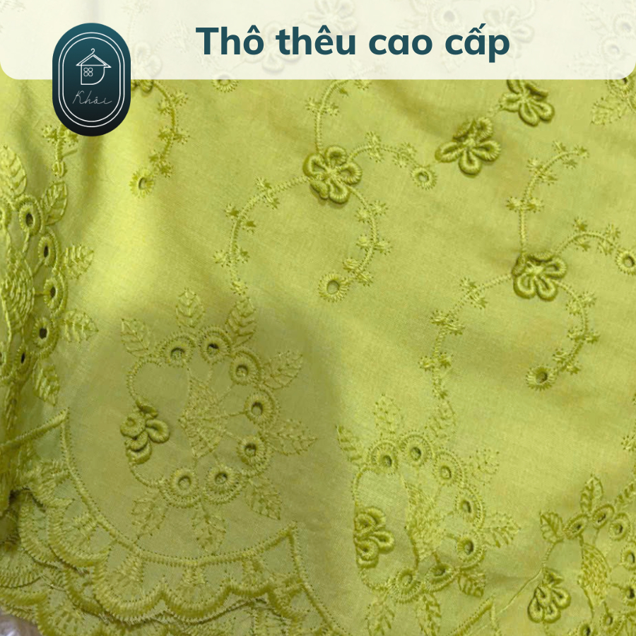 Vải Thô thêu cao cấp, mặc nhẹ, mát, may áo, váy xinh xắn, màu sắc trendy, hợp nhiều tông da