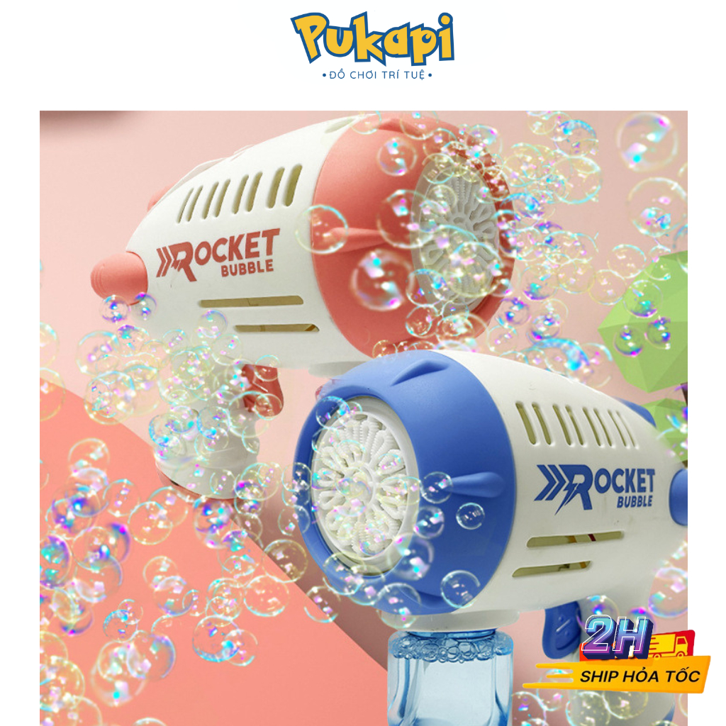 Súng Bắn Bong Bóng Xà Phòng Rocket Bubble đồ Chơi Bắn Bong Bóng Ngoài Trời Cho Bé - PUKAPI