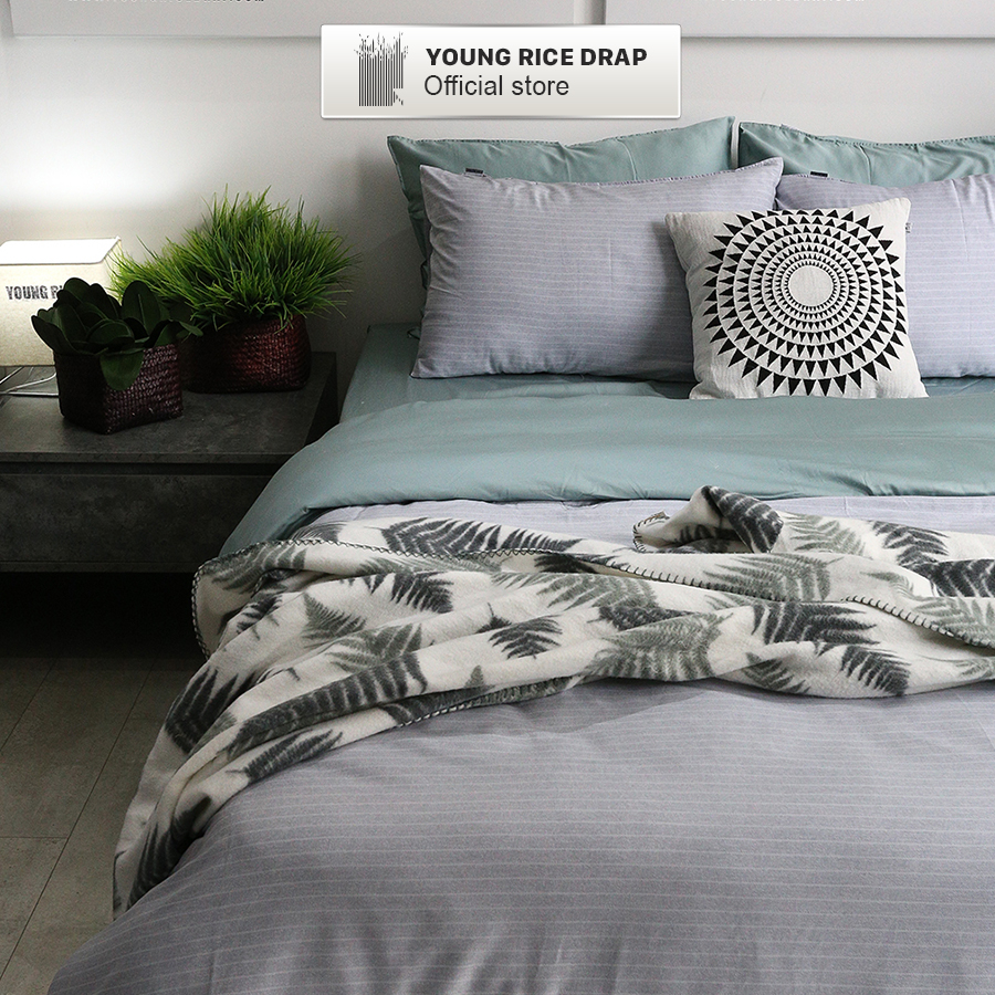 Bộ drap giường Lụa Modal cao cấp YOUNGRICE chăn ga ra dra grap gối nệm đệm trải giường 5 món sang trọng chính hãng