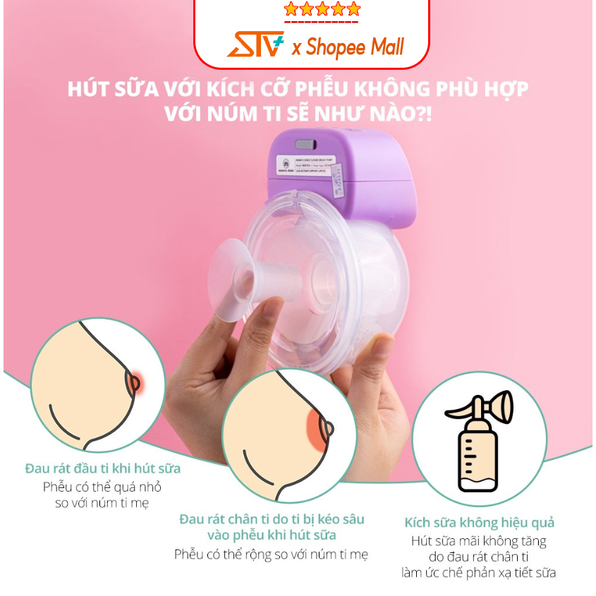 Đệm Giảm Size Phễu 13/15/17/19/21/24mm Tương Thích Tất Cả Phễu Của Máy Hút Sữa, Cup Rảnh Tay, Máy Cầm Tay,..