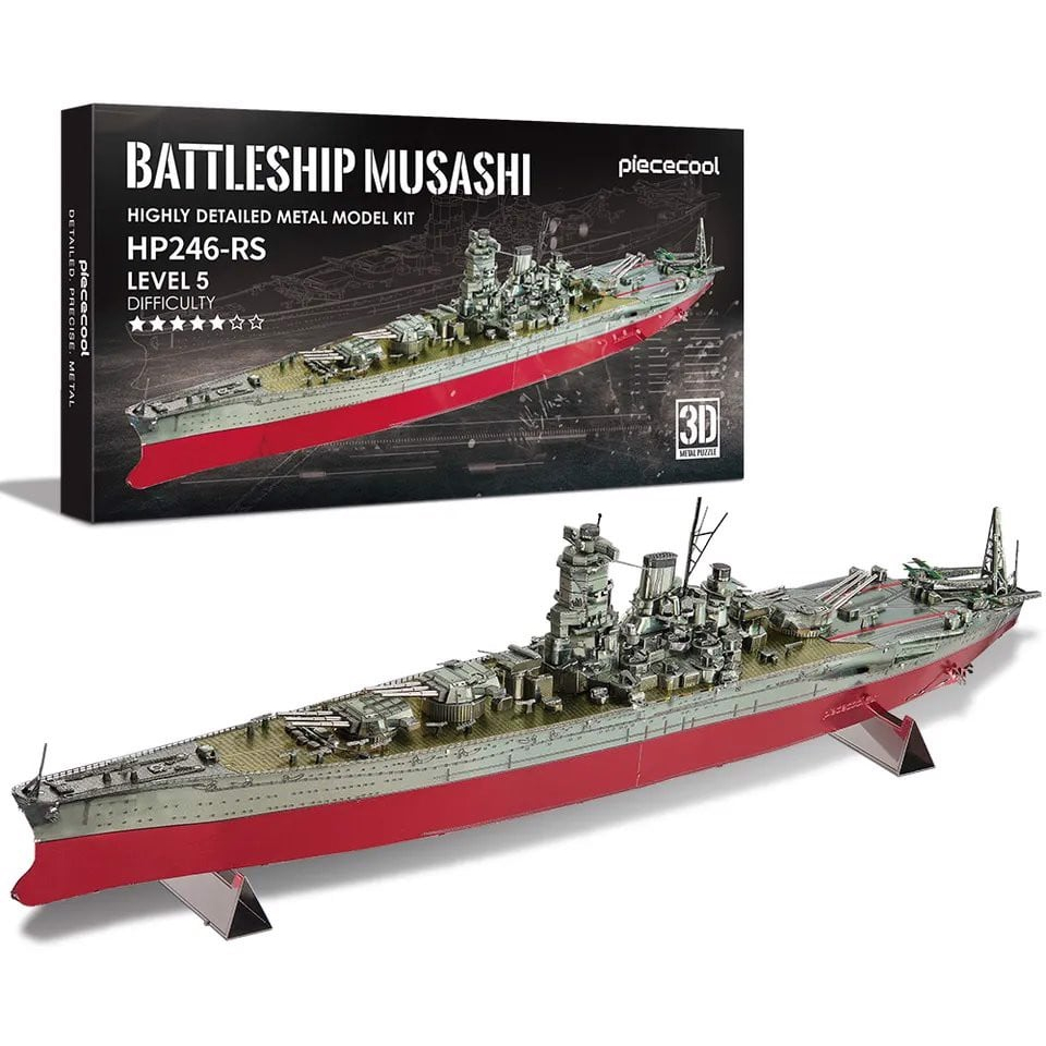 Đồ Chơi Lắp Ráp Mô Hình 3D Bằng Kim Piececool Thiết Giáp Hạm Musashi HP246-RS