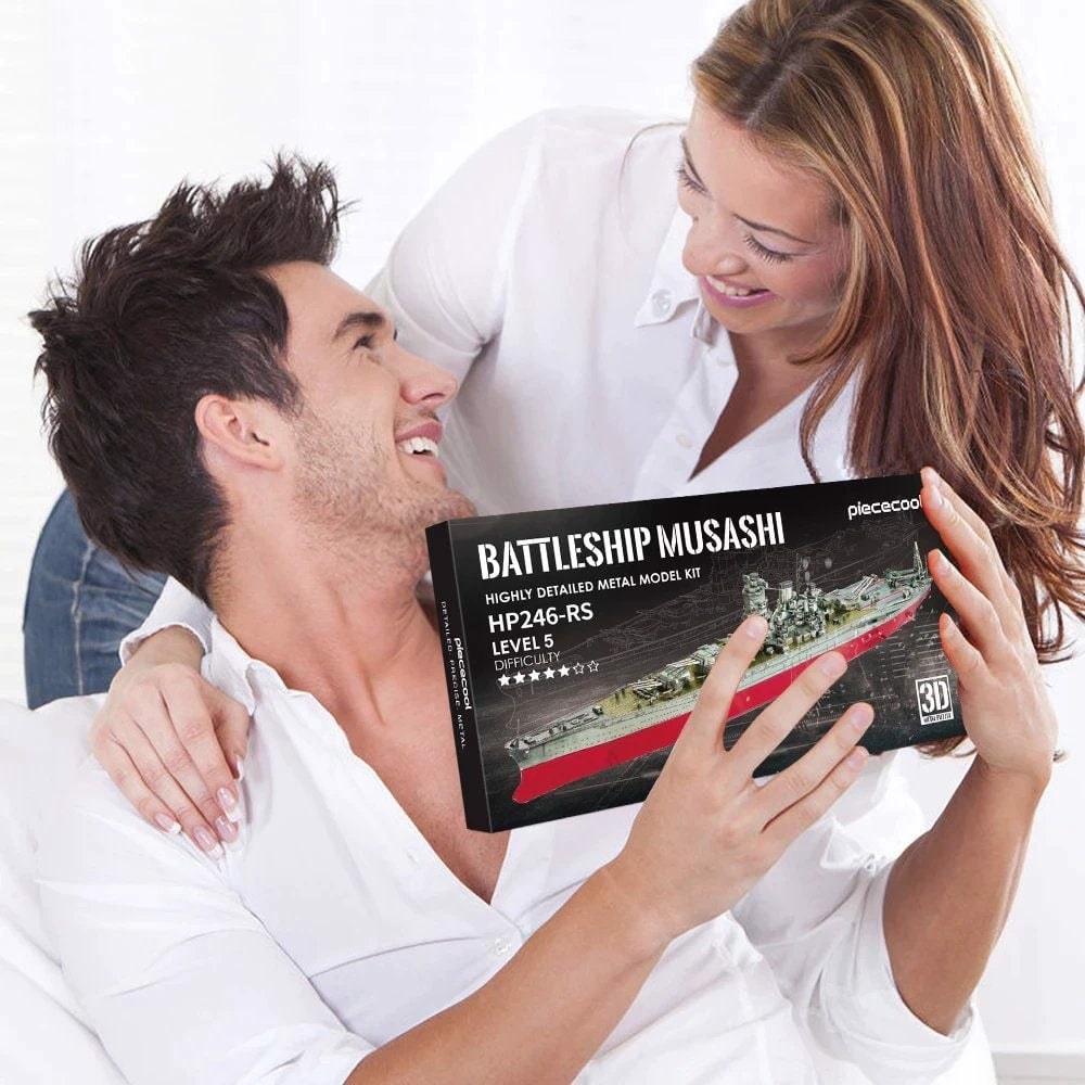 Đồ Chơi Lắp Ráp Mô Hình 3D Bằng Kim Piececool Thiết Giáp Hạm Musashi HP246-RS