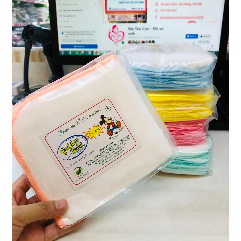 Khăn Sữa Golden Baby Siêu Thấm Trắng 2/3/4 Lớp