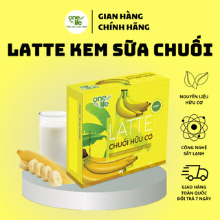 Hộp 25 gói Bột hòa tan uống liền Kem Sữa Chuối Latte ONELIFE thơm ngon, béo bùi