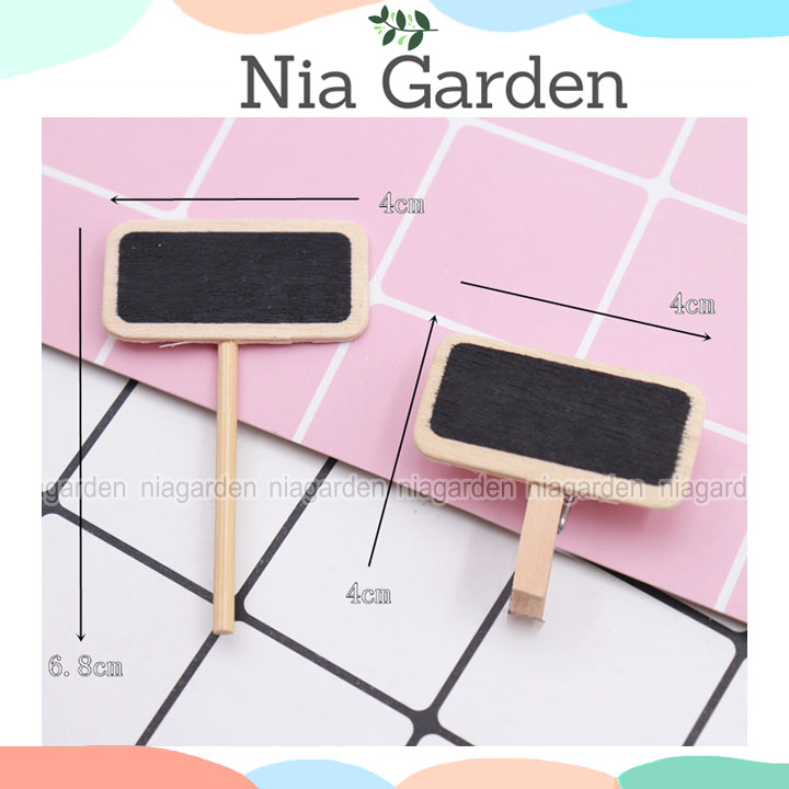 (10 cái) Phụ kiện bảng đen trang trí tiểu cảnh chậu cây cảnh mini để bàn sen đá bể cá terrarium Nia Garden N5