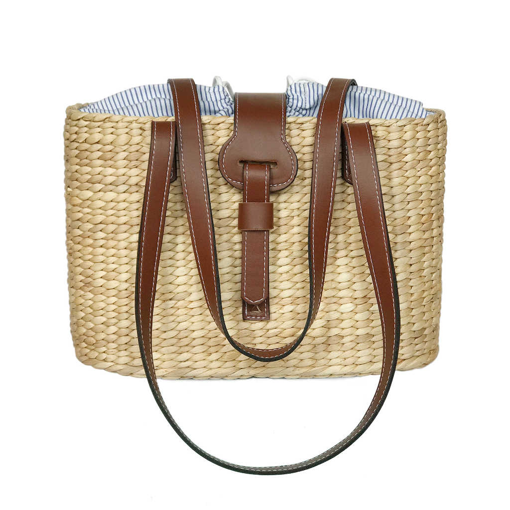 Túi Lục Bình Quai Da Square Basket Bag Thời Trang Nữ Chu Du - Size Trung