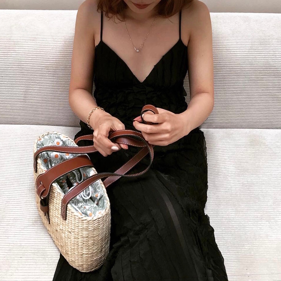 Túi Lục Bình Quai Da Square Basket Bag Thời Trang Nữ Chu Du - Size Trung