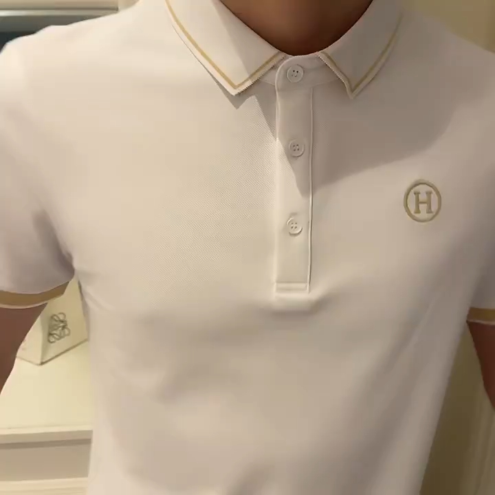 Áo thun polo nam thêu chữ H Hachi