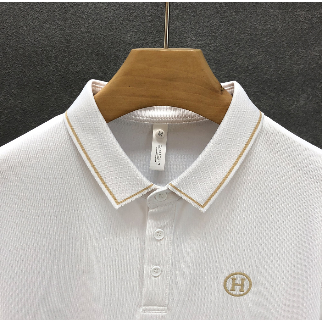 Áo thun polo nam thêu chữ H Hachi