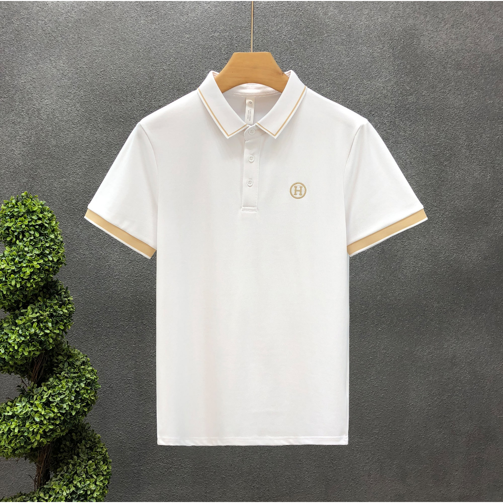 Áo thun polo nam thêu chữ H Hachi