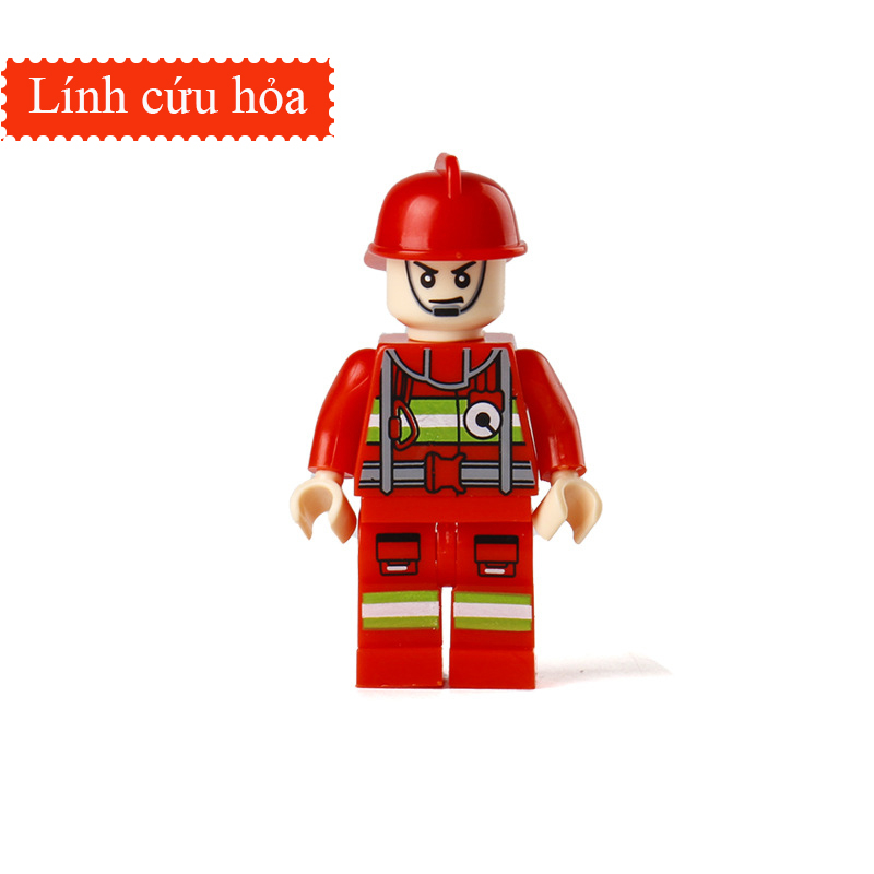 Mô Hình đồ chơi lắp ráp mini figure Nhân Vật Hoạt Hình KAVY cảnh sát police, cảnh sát cơ động và lính cứu hỏa