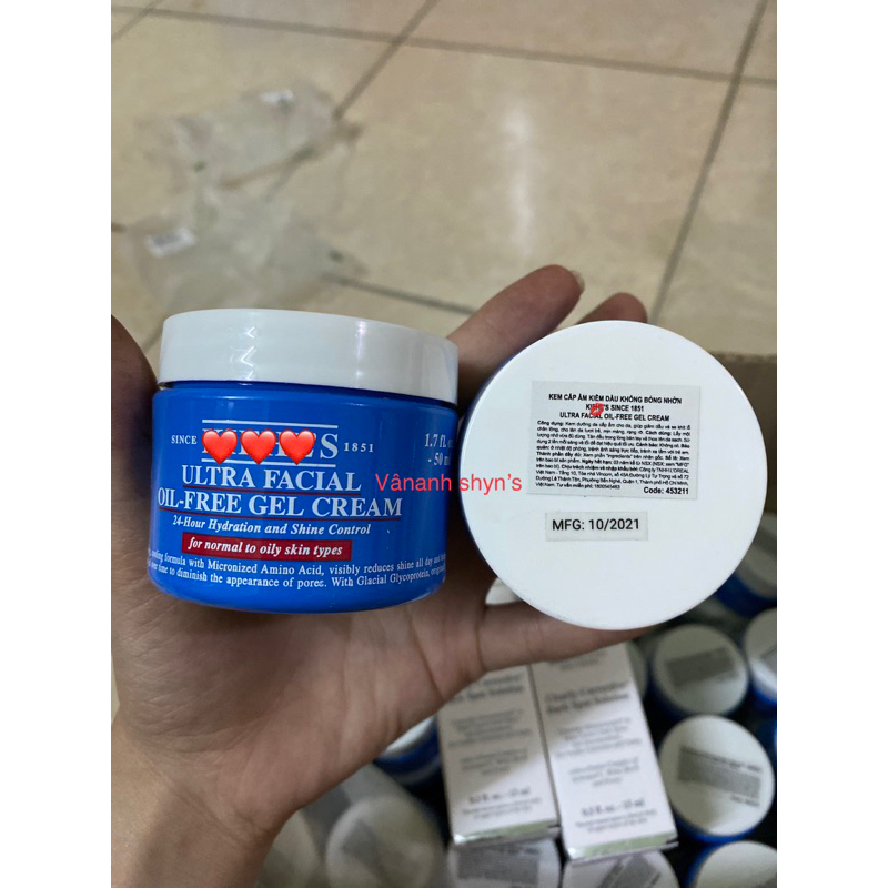 Kem Dưỡng kiềm dầu K IE s Oil Free Ultra Facial Gel Cream