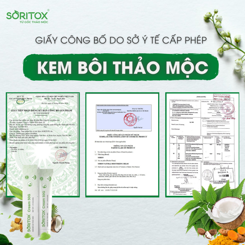 Kem Soritox 50GR - Xử Lý Vảy nến, Viêm da cơ địa, Mẩn ngứa, Bong tróc, Hắc lào