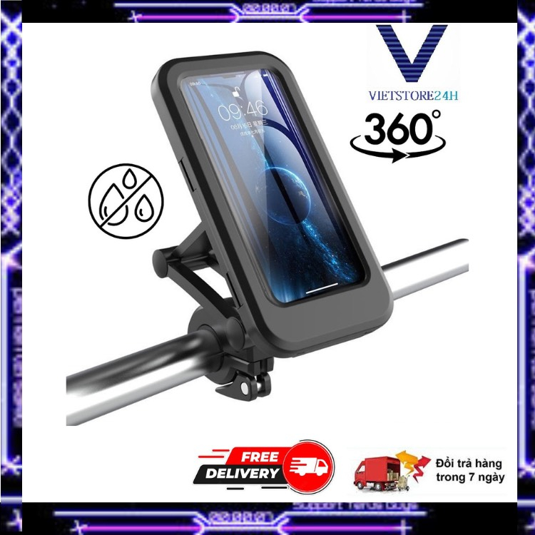 💎HÀNG CHÍNH HÃNG💎  GIÁ ĐỠ ĐIỆN THOẠI TRÊN XE MÁY-XE ĐẠP-Chống Mưa XOAY 360 ĐỘ BẢO HÀNH 12 THANG