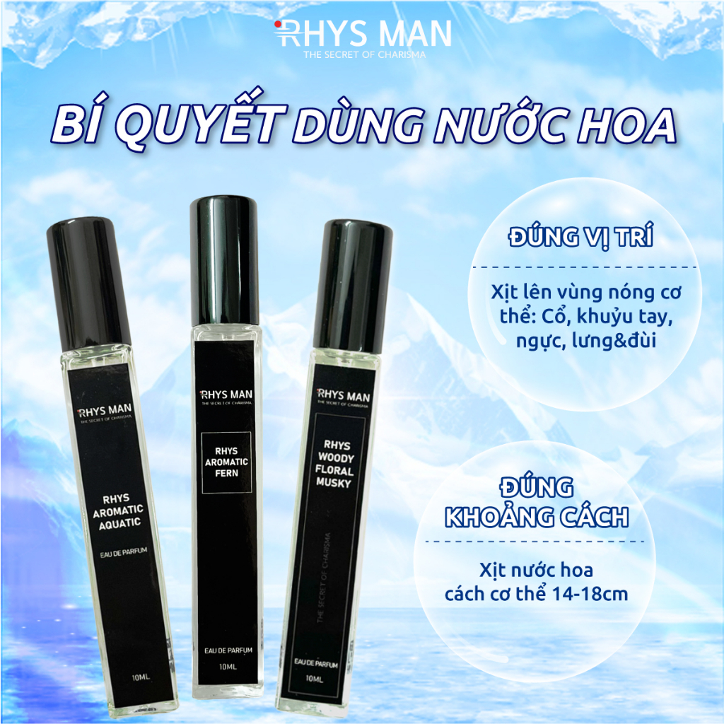 Nước hoa nam RHYS MAN lịch lãm, đẳng cấp, lưu hương tới 12h 10ml/chai