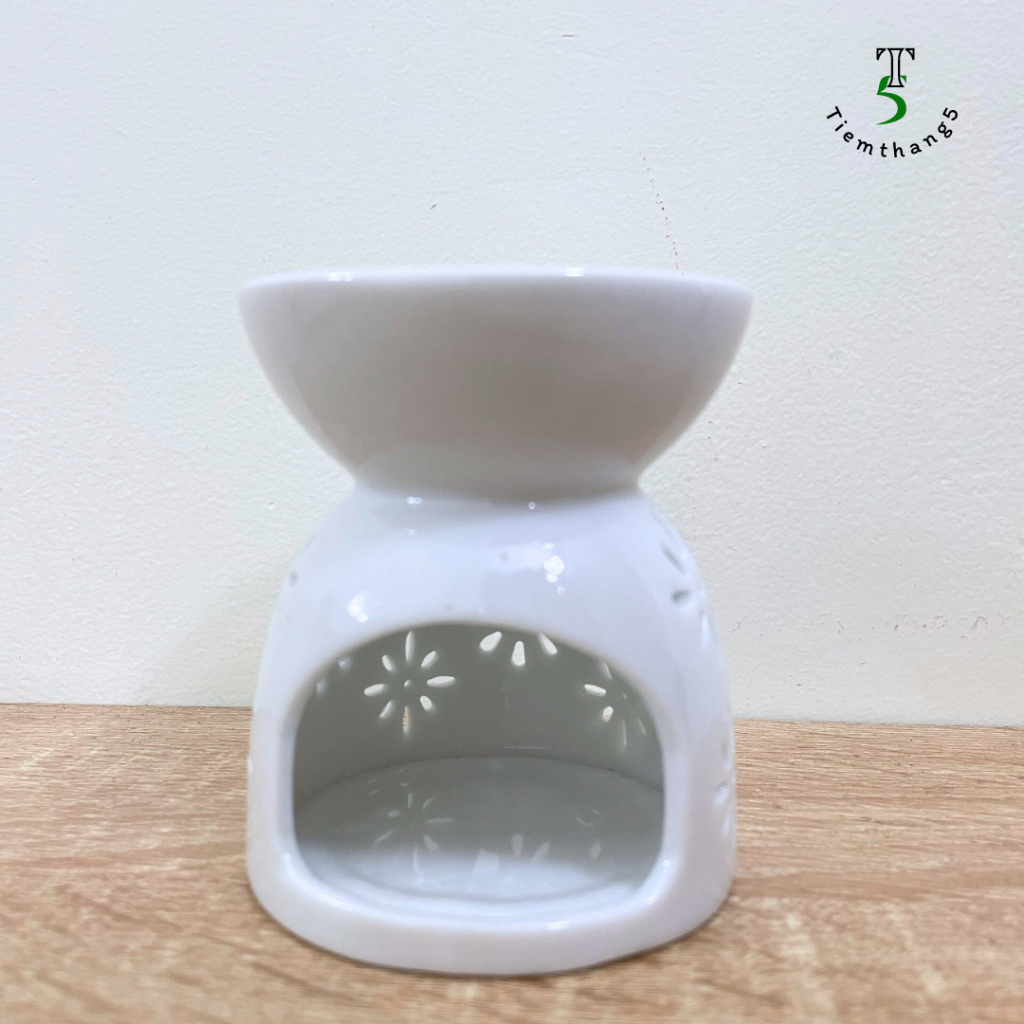 Đèn Xông Tinh Dầu, Đốt Wax Melt Gốm Bát Tràng  Làm Thơm Phòng, Trang Trí Nhà Cửa