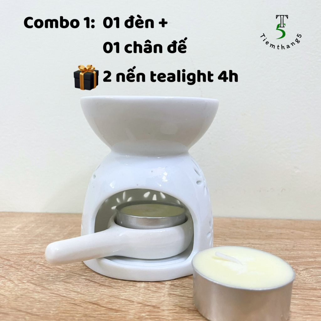 Đèn Xông Tinh Dầu, Đốt Wax Melt Gốm Bát Tràng  Làm Thơm Phòng, Trang Trí Nhà Cửa