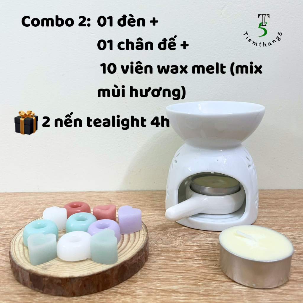 Đèn Xông Tinh Dầu, Đốt Wax Melt Gốm Bát Tràng  Làm Thơm Phòng, Trang Trí Nhà Cửa
