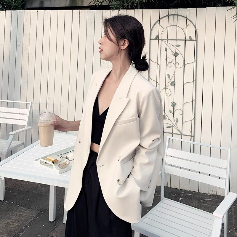 Áo blazer nữ dài tay công sở khoác ngoài kiểu dáng thanh lịch 2 lớp có đệm vai giữ form mùa thu đông DELIZ STUDIO | BigBuy360 - bigbuy360.vn