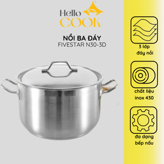 Nồi Inox Fivestar 3 Đáy N30-3D Size 30cm - Chính hãng - Vạn Phước Thịnh