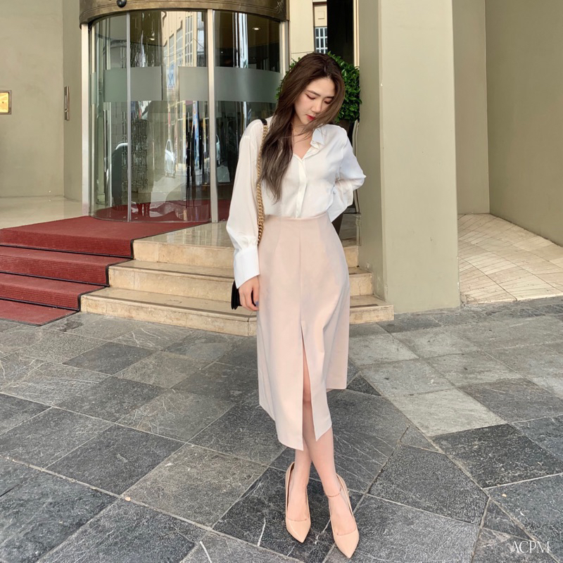 Kestral Shirt / Áo sơ mi lụa tay dài dáng suông