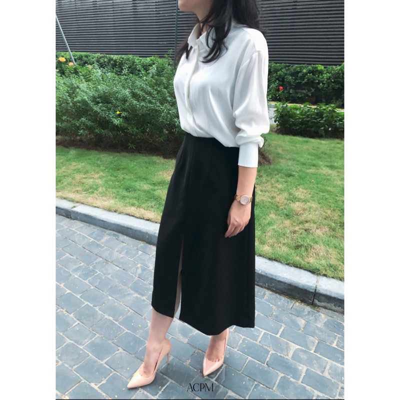 Kestral Shirt / Áo sơ mi lụa tay dài dáng suông