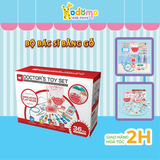 Bộ đồ chơi bác sĩ chất liệu gỗ đóng vai bác sĩ nha khoa 20 chi tiết đẹp giống như thật đồ bé trai, bé gái - kodomo