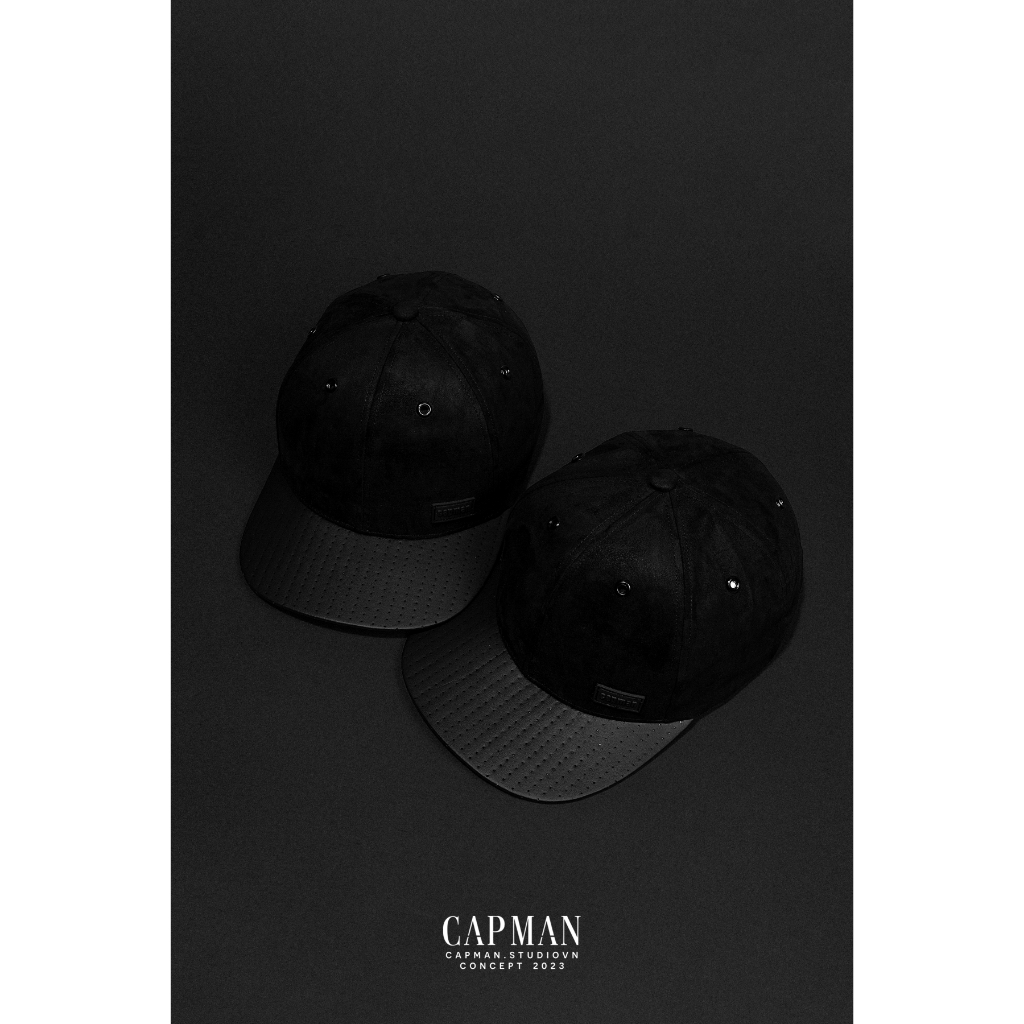 Mũ snapback màu đen trơn CAPMAN phong cách hiphop CM148