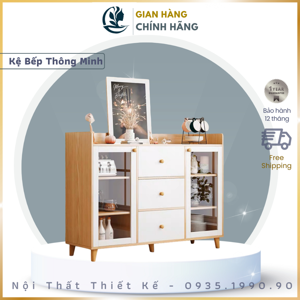 Kệ bếp đa năng dùng làm tủ chén tủ bếp để gia vị dụng cụ bếp Goodluck đã lắp sẵn KB8898