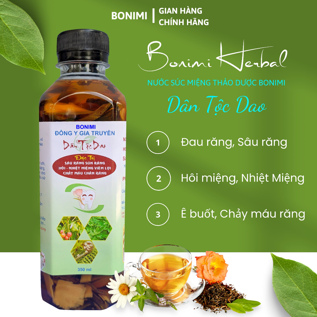 Nước Súc Miệng Dược Liệu TQ Bonimi Chai 350ml