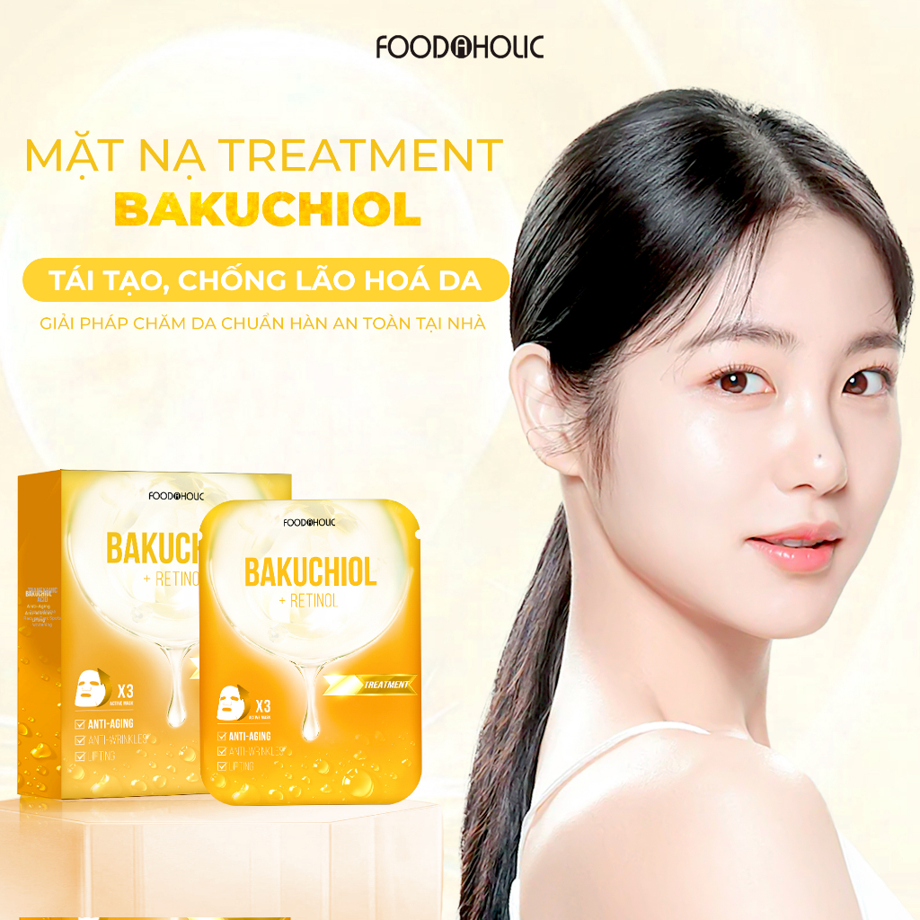 Mặt Nạ Foodaholic Bakuchiol Tái Tạo, Chống Lão Hoá Da Bakuchiol Ample Mask 23ml/miếng