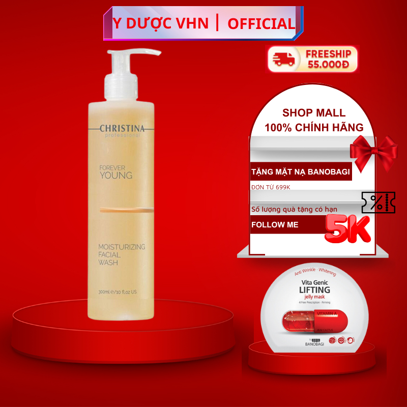 Sữa rửa mặt Christina giúp làm sạch và cân bằng độ ẩm cho da 300ml Forever Young Moisturizing Facial Wash