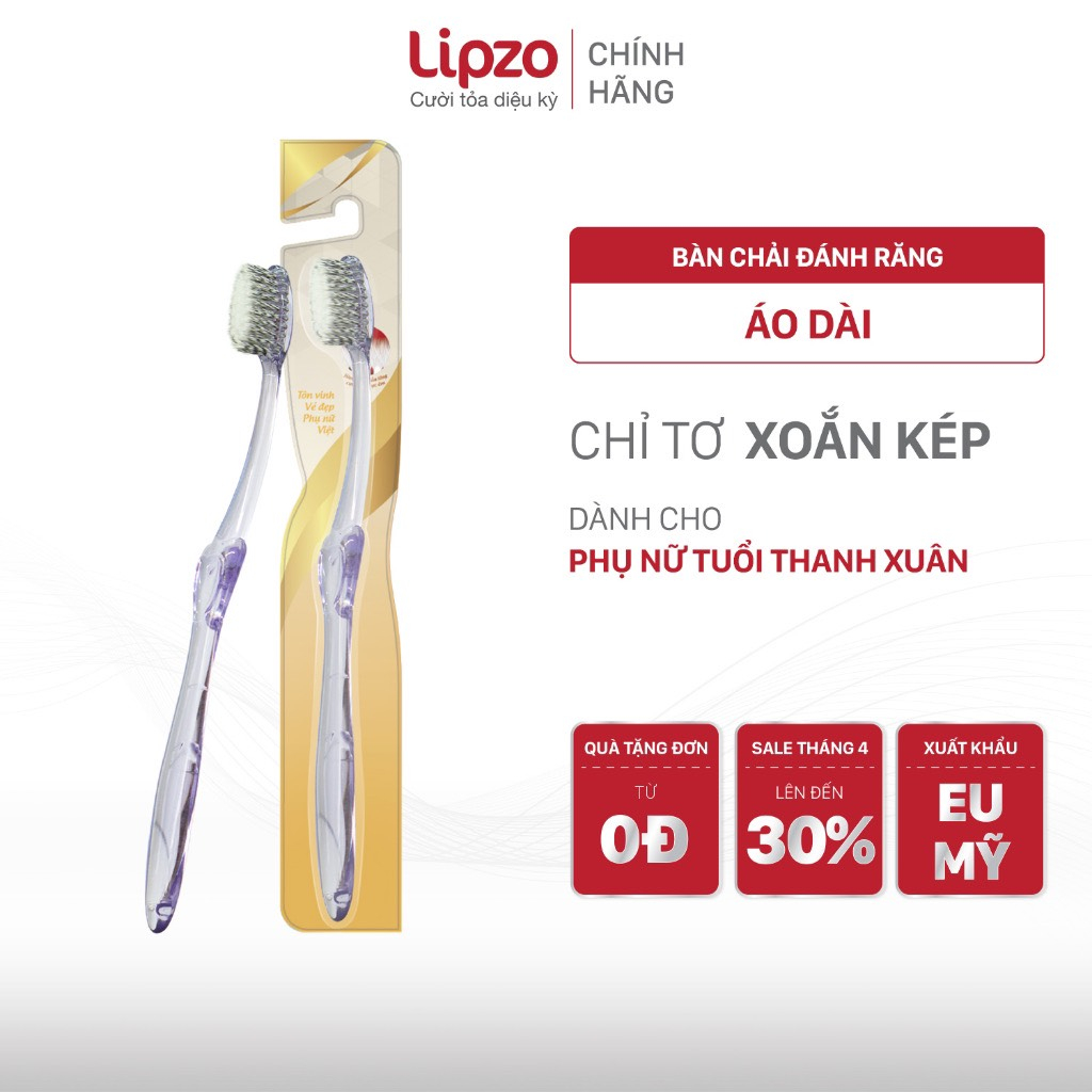 Bàn Chải Đánh Răng Lipzo Áo Dài Công Nghệ Chỉ Tơ Kháng Khuẩn