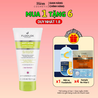 Sữa rửa mặt diệt khuẩn FLOSLEK Anti Acne Face Cleansing Gel cho da dầu mụn 200ml - Hẻm Cosmetic