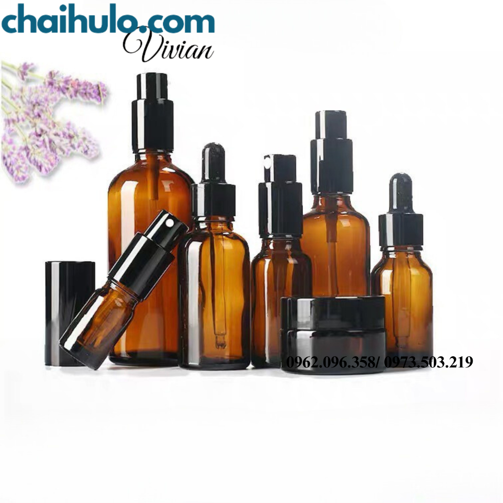 Chai xịt phun sương thân thủy tinh màu nâu nắp nhôm hàng đẹp loại 1- HÀNG CÓ SẴN