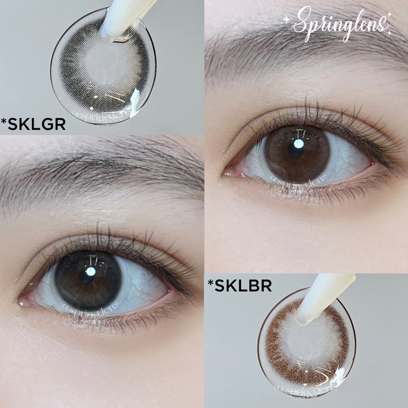 Kính áp tròng SKL Nâu và Xám tia nhũ không giãn @spring.lens