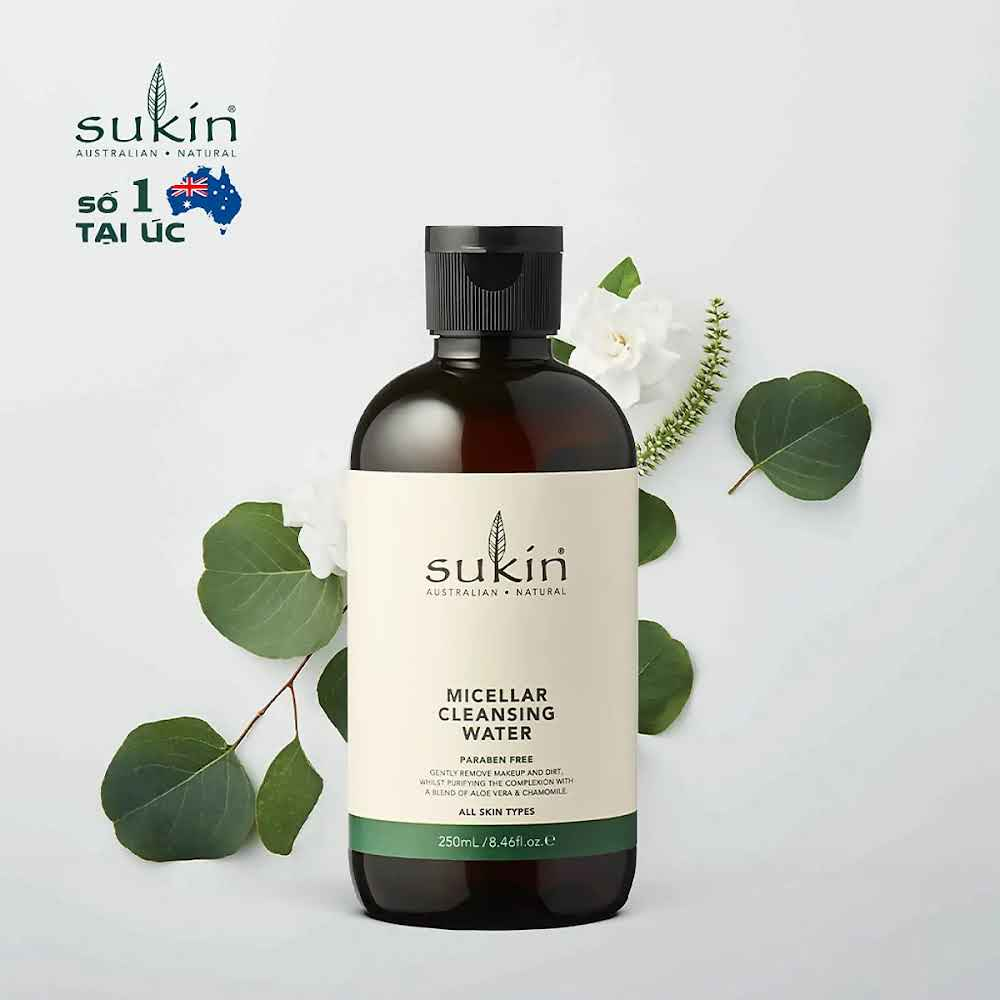 Nước tẩy trang Sukin Micellar Cleansing Water 250ml cho mọi loại da