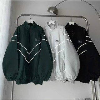 Áo khoác dù Dạ quang Nam Nữ cổ trụ 2 lớp logo thêu WZS thể thao phong cách hàn