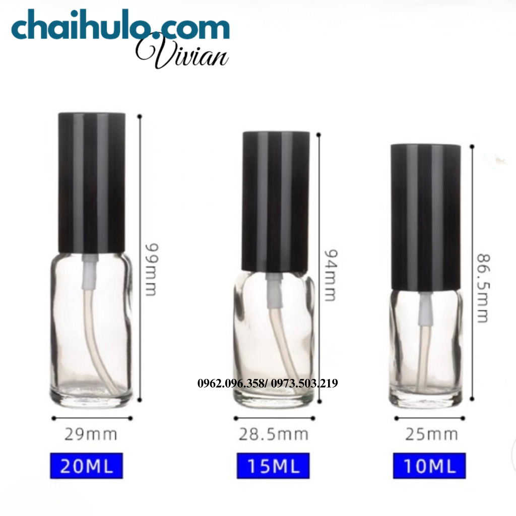 Chai xịt phun sương thân thủy tinh màu trong suốt nắp nhôm hàng đẹp loại 1- HÀNG CÓ SẴN