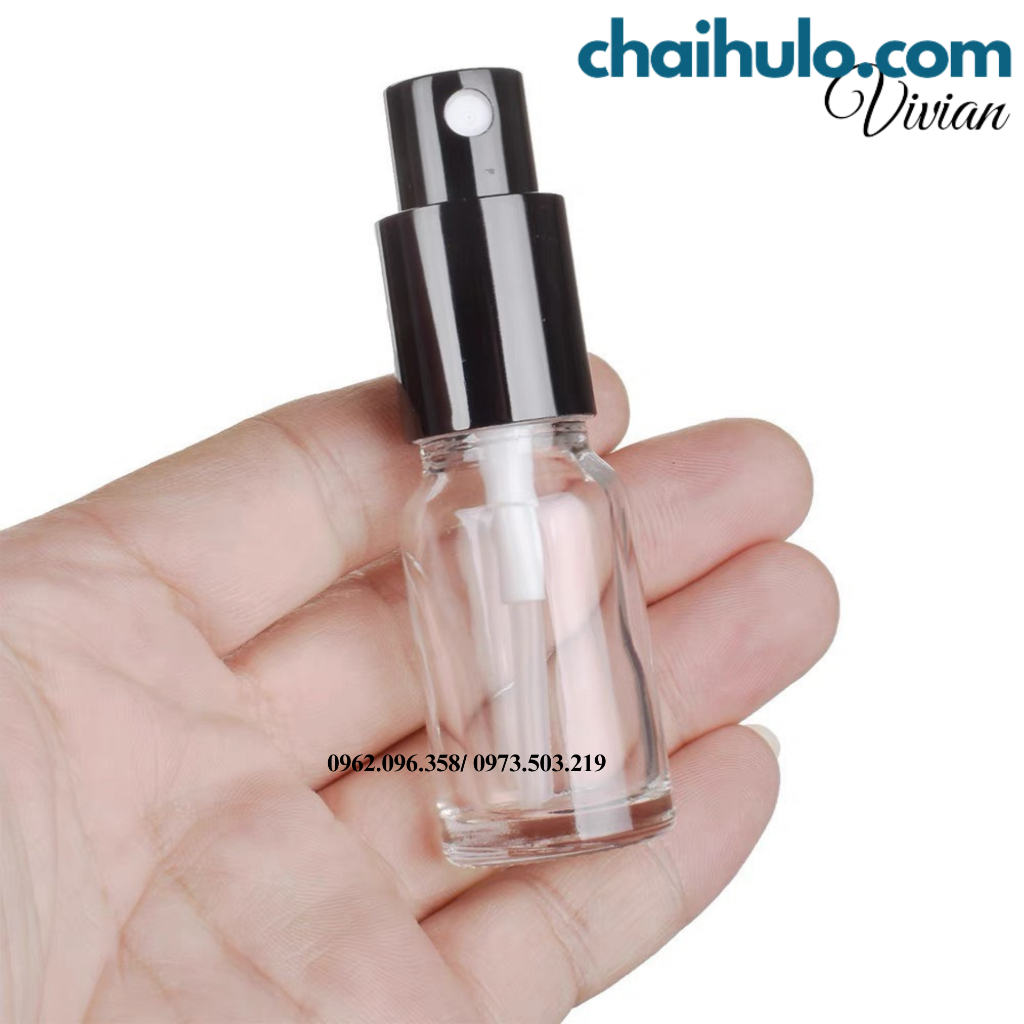 Chai xịt phun sương thân thủy tinh màu trong suốt nắp nhôm hàng đẹp loại 1- HÀNG CÓ SẴN