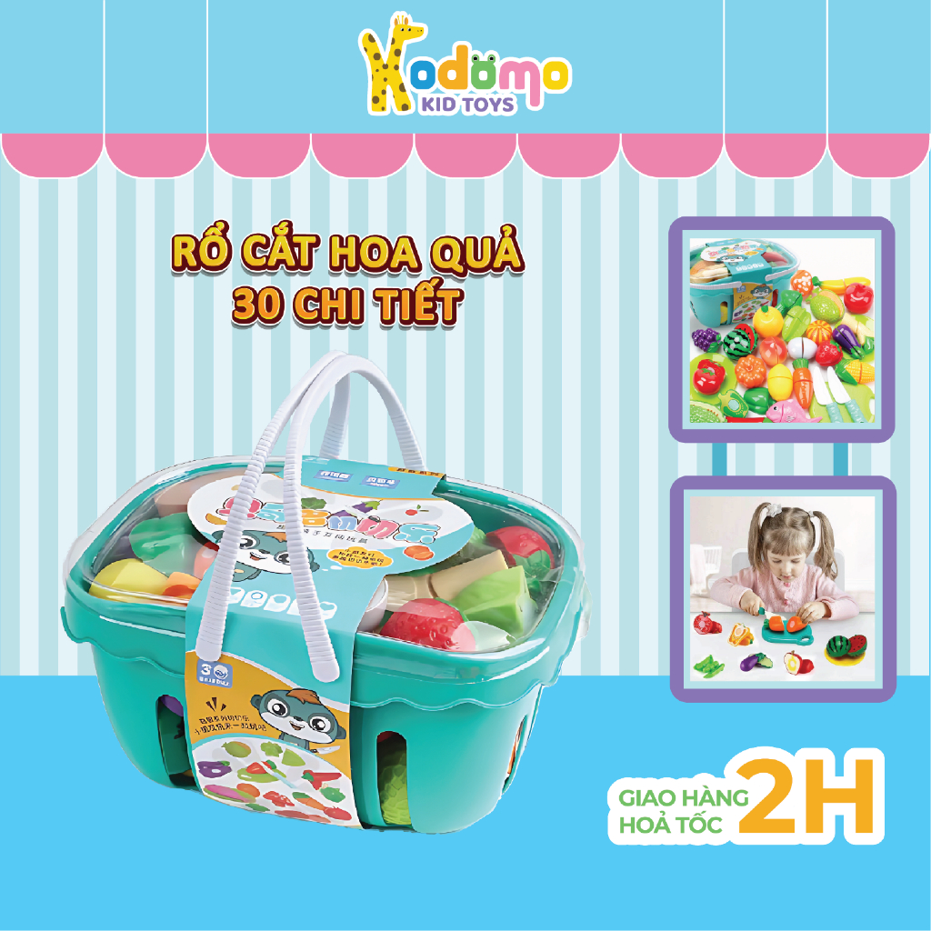 Đồ Chơi Nhà Bếp, Bộ Cắt Hoa Quả Cho Bé Mô Phỏng Thức Ăn Dụng Cụ Nhà Bếp - Kodomo