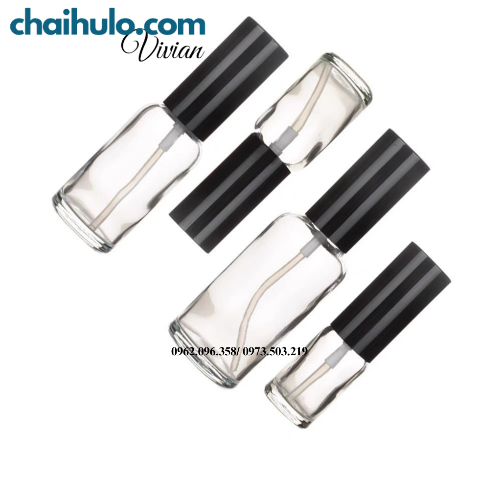 Chai xịt phun sương thân thủy tinh màu trong suốt nắp nhôm hàng đẹp loại 1- HÀNG CÓ SẴN