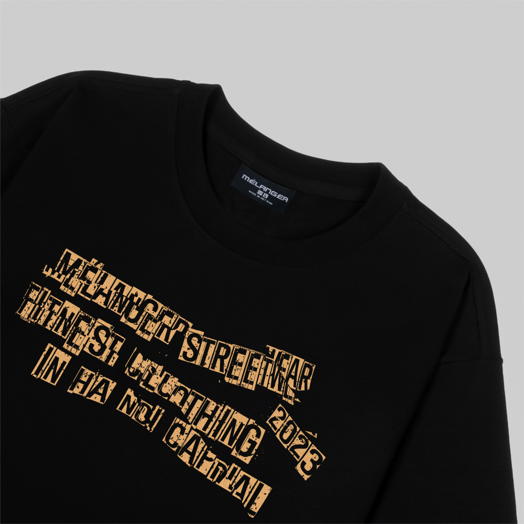 Áo thun tay lỡ Nam,Nữ Mélanger oversize cotton, cổ bo tròn 240gsm thoáng mát