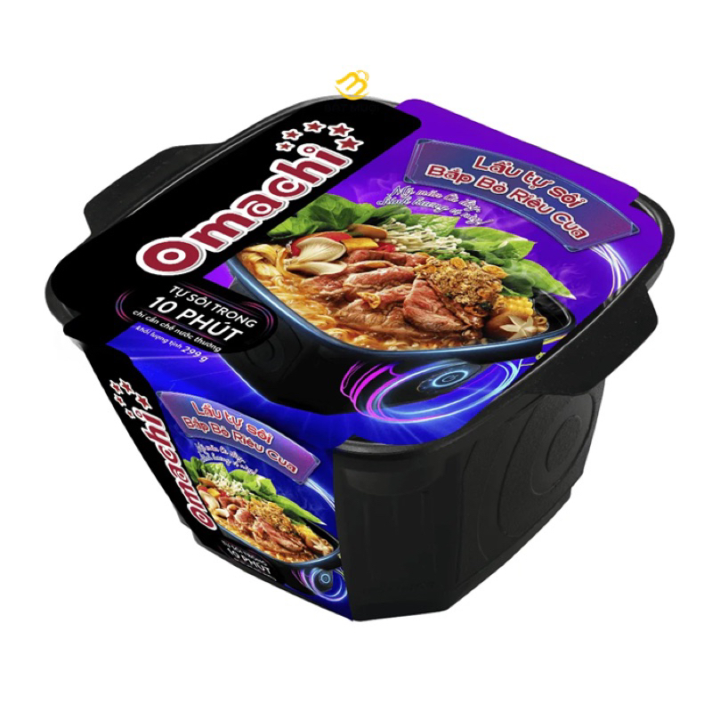 Omachi Lẩu Tự Sôi Bắp Bò Riêu Cua 276g