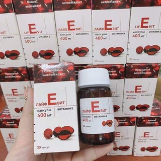 COMBO 10 hộp vitamin E đỏ 400mg lọ thủy tinh 30v - Hàng Nga