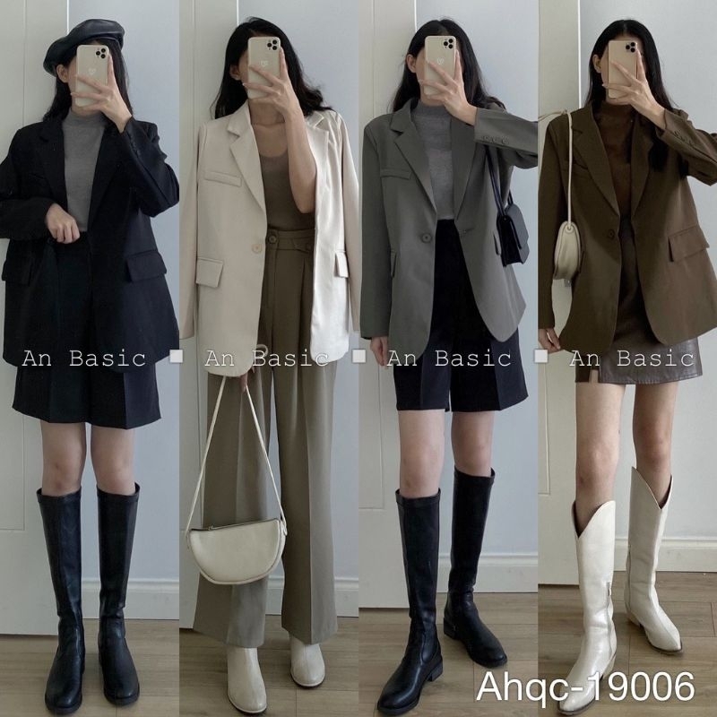 Áo khoác vest BOILING Quảng Châu có đệm vai 2 lớp ba cúc thẳng sau lưng dày dặn đứng form cao cấp 19006 | BigBuy360 - bigbuy360.vn