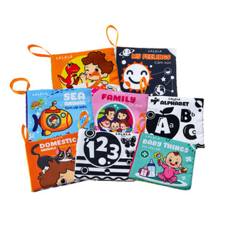 Sách Vải Song Ngữ Đa Giác Quan Cho Bé Sơ Sinh Size 11x12cm - Chính Hãng Lalala Baby (0-12 tháng)