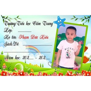 Nhãn vở hình bé