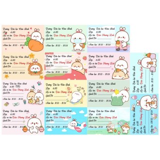 Set 14 cái nhãn vở theo chủ đề cho bé