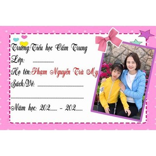 Nhãn vở hình bé